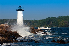 Portsmouth Harbor Light Guides Fishing Boat in Rough Surf 2